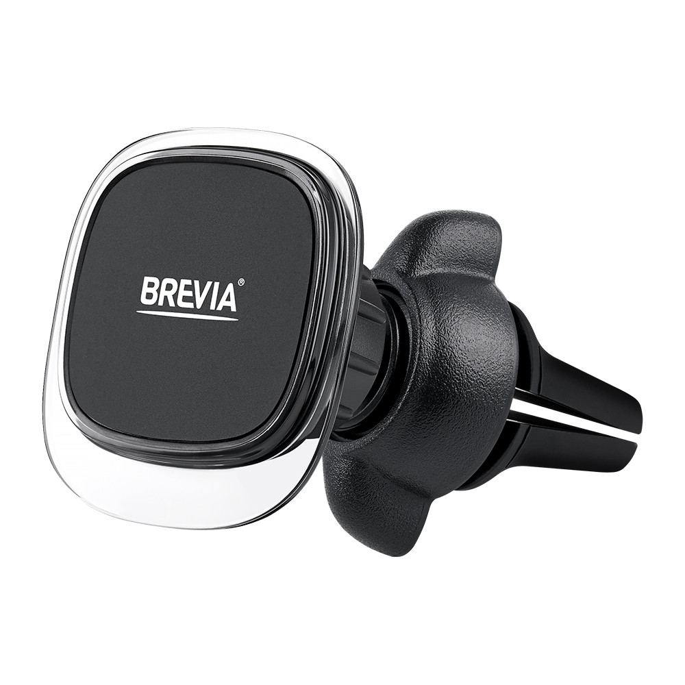 Держатель телефона автомобильный Brevia AirClip СrystalMag на дефлектор, 4 магнита, черный Львов - изображение 1