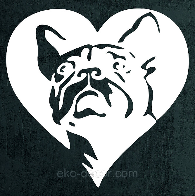 Декоративне настінне Панно «Французький  бульдог», Декор на стіну 50*38 см, Білий Київ - фото 7