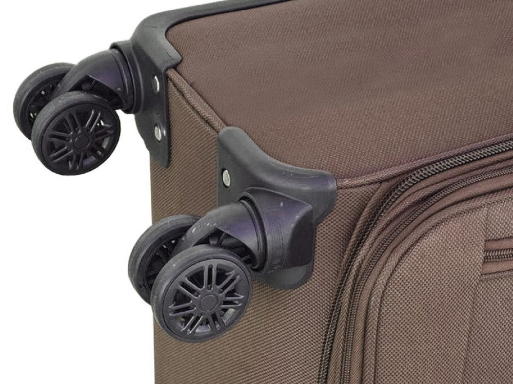 Чемодан тканевый WINGS 6018 малый 55 см коричневый 4 колеса Киев - изображение 4