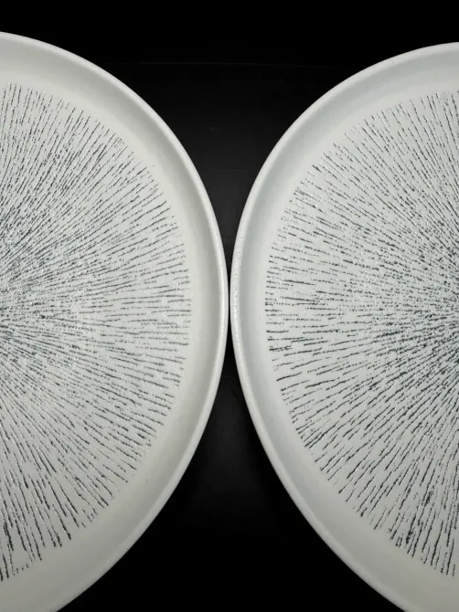 Обеденная керамическая тарелка с фактурным узором и углублением 28,5 см Коломия - фото 2