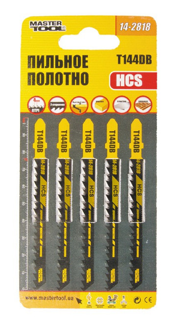 MASTERTOOL Полотно пильне для лобзика MASTERTOOL T144DB 5 шт дерево/пластик швидкий прямий різ/ Коломия - фото 4