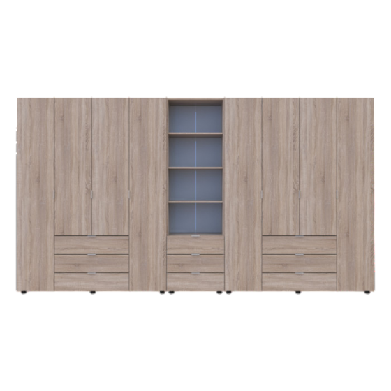 Шафа для одягу Гелар Doros Дуб сонома 4+4ДСП з пеналом 370х49.5х203.4 (DRS-011933) Львів