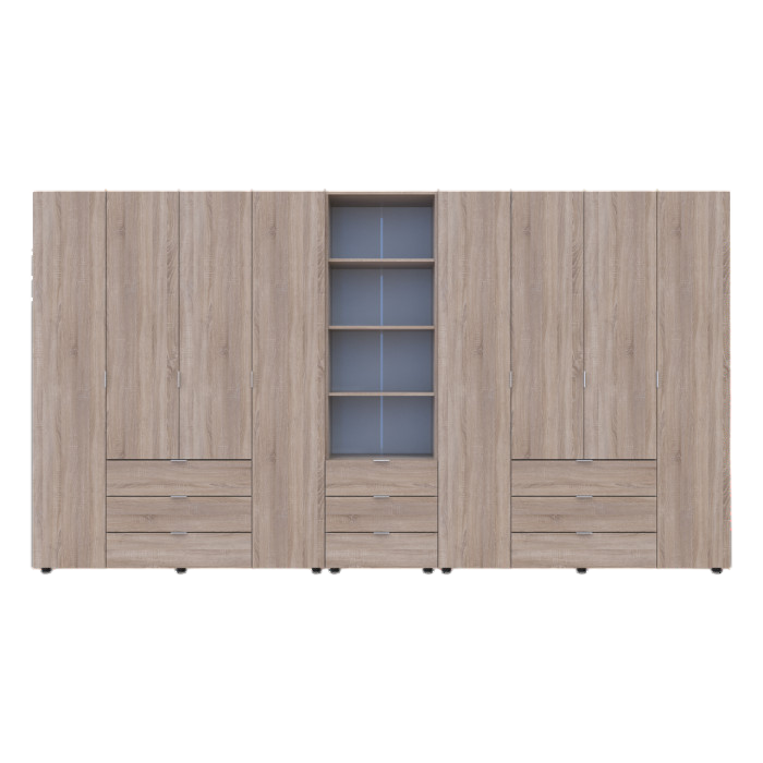 Шафа для одягу Гелар Doros Дуб сонома 4+4ДСП з пеналом 370х49.5х203.4 (DRS-011933) Львів - фото 6