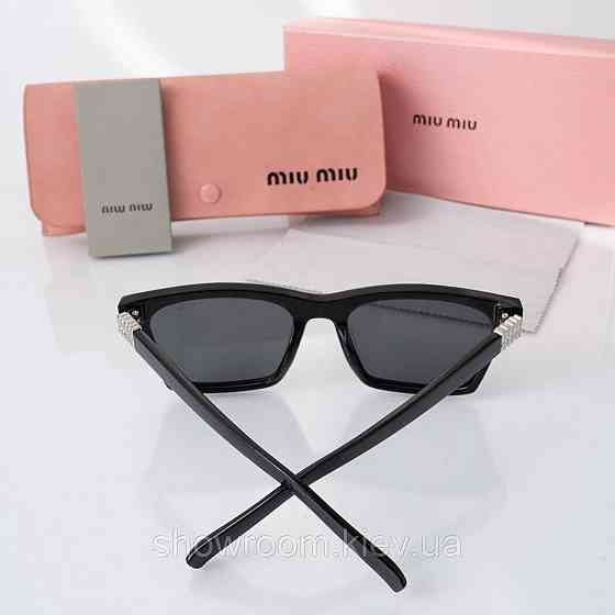 Сонцезахисні жіночі брендові окуляри Miu Miu (050) чорні Київ