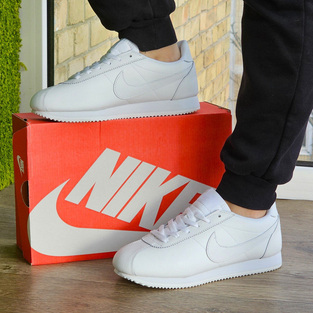 Мужские Термо Кроссовки Nike Cortez Белые Кожаные Найк Еврозима (размеры: 43,44,45,46) Видео Обзор Днепр - изображение 1