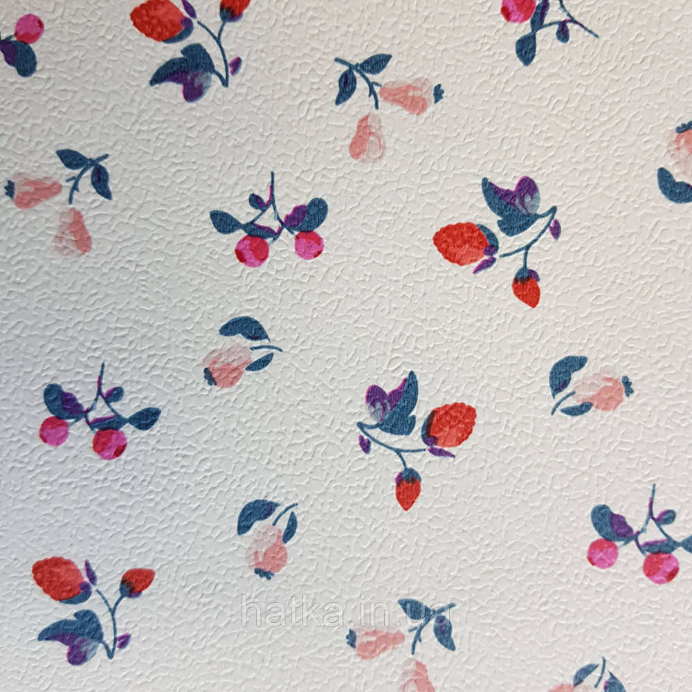Обои виниловые на флизелине 0.53х10.05 Rasch Textil Petite Fleur 5 для кухни фрукты клубника вишни на белом Киев - изображение 2