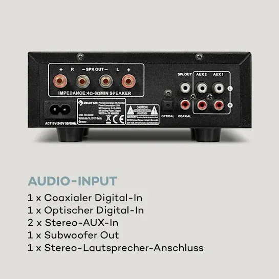 Усилитель звука Auna AMP-2 DG HiFi AUX Bluetooth из Германии Днепр