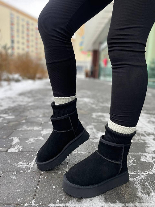 Hengji Угги жіночі HENGJI чорні натуральна замша высота 13 см размер 36-40 (T56-1) Коломыя - изображение 3