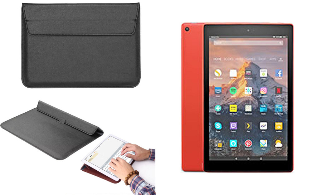 Чехол-конверт VitoCase для Amazon Fire HD 10 2017, 2018, с функцией подставки для планшета Черный Киев - изображение 1