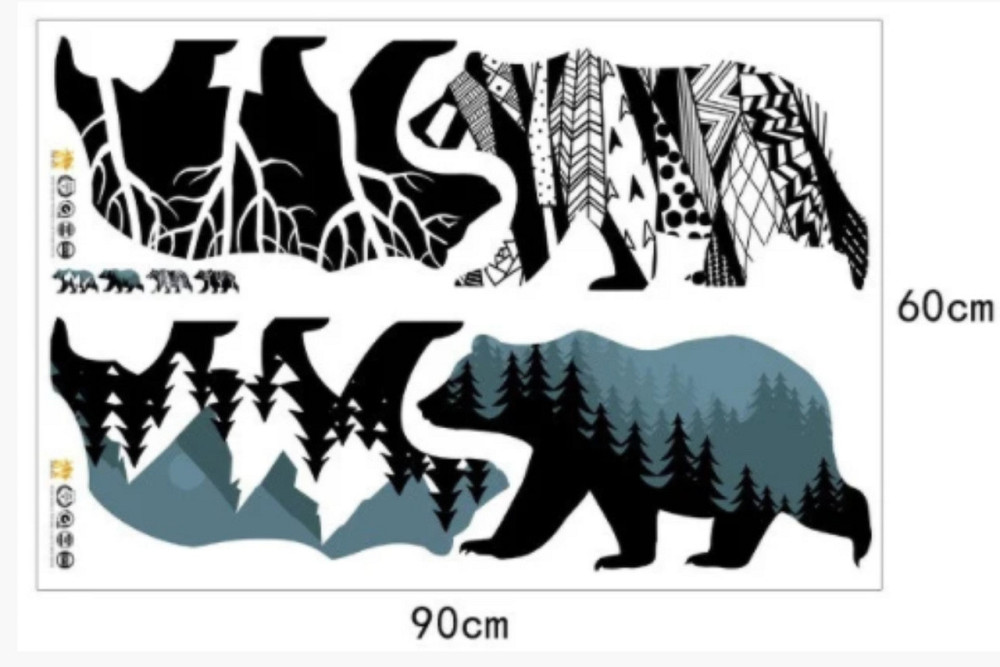 Декоративна наклейка на стіні ведмеді Київ - фото 8