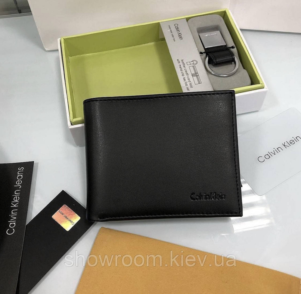 Мужское кожаное портмоне с брелоком в подарочной упаковке (1308-3) Киев - изображение 1