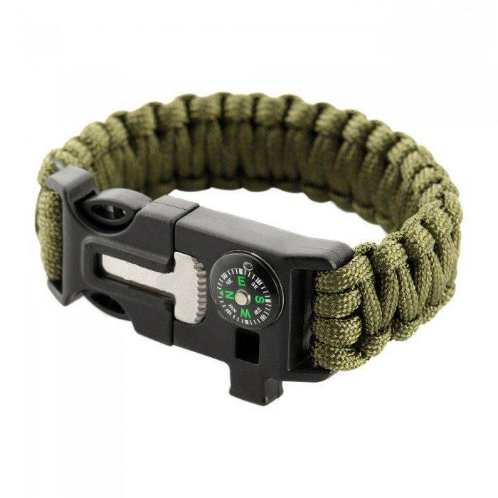PARACORD БРАСЛЕТ З ВИСКОРЕМ, КОМПАСОМ ТА СВИСТКОМ ОЛИВА Одеса - фото 1