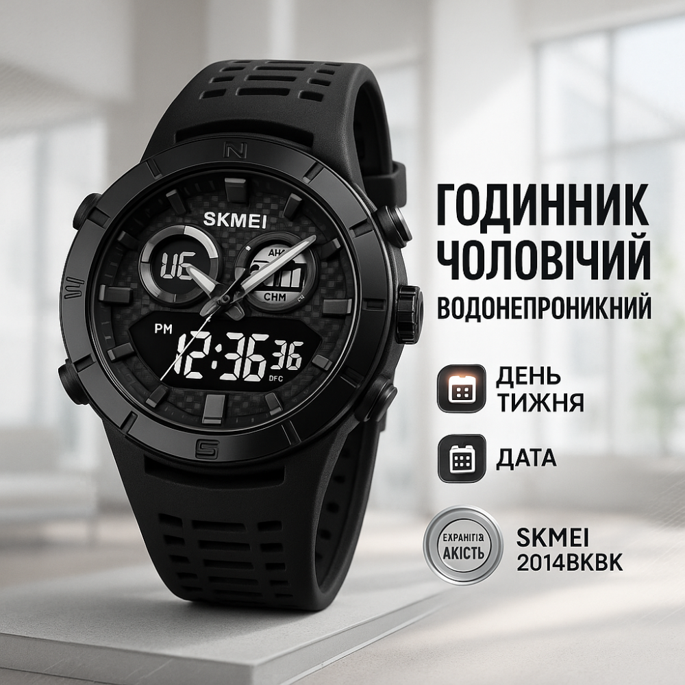 Брендовые мужские часы SKMEI 2014BKBK, Часы армейские оригинал военные с официальной гарантией JL-64 Львов - изображение 17