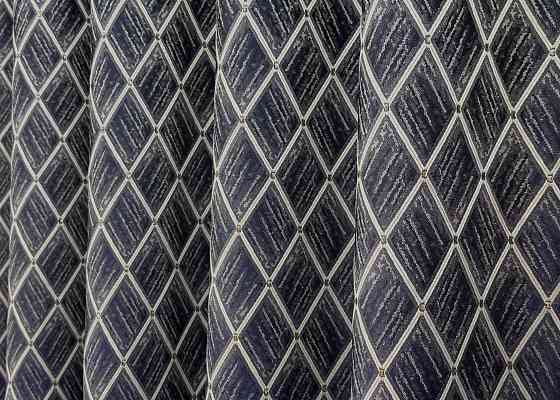 Шторна тканина жакард, колекція "RUBI" колір темно-синій з молочним 1758ш Київ