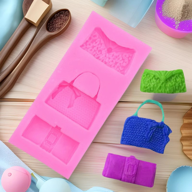 Молд силиконовый Сумки 105 на 50 мм розовый Киев - изображение 5