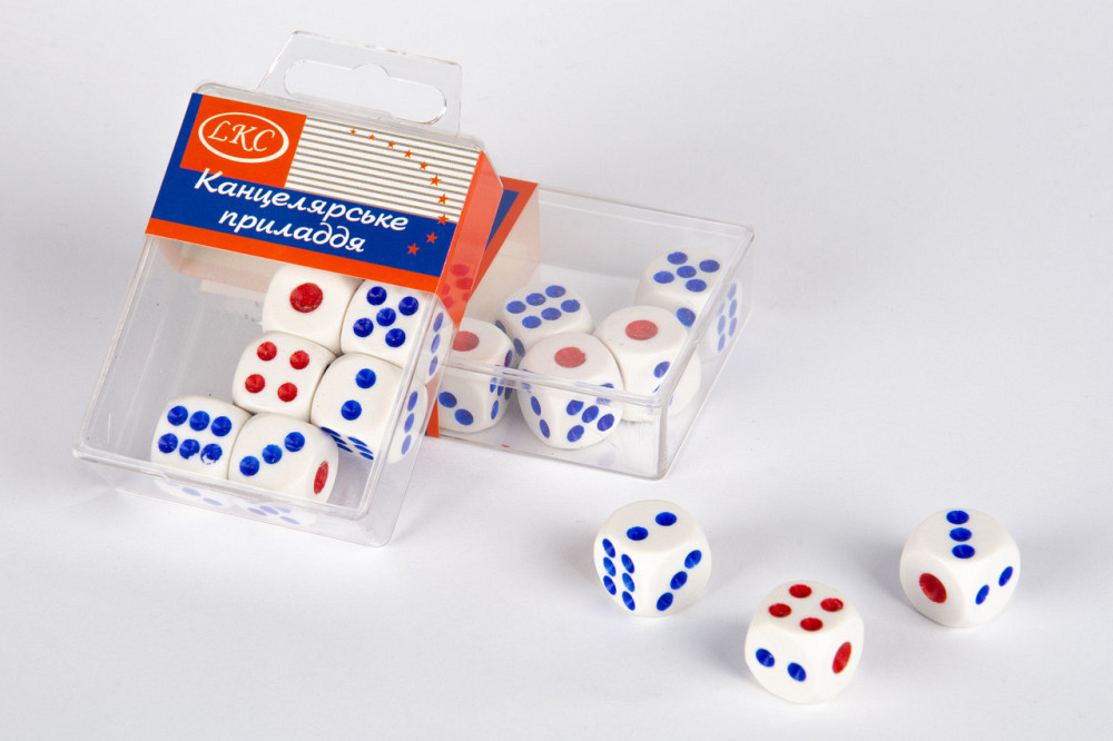 Кубіки гральні "LKC" 1092-2 17,5*17,5мм, шт Київ - фото 1