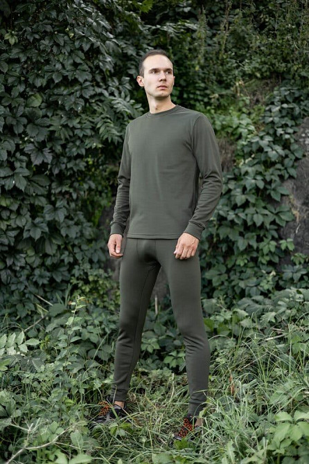 Чоловіча термобілизна зимова на флісі вологовивідна Pobedov Teplo хакі¶ Київ - фото 7