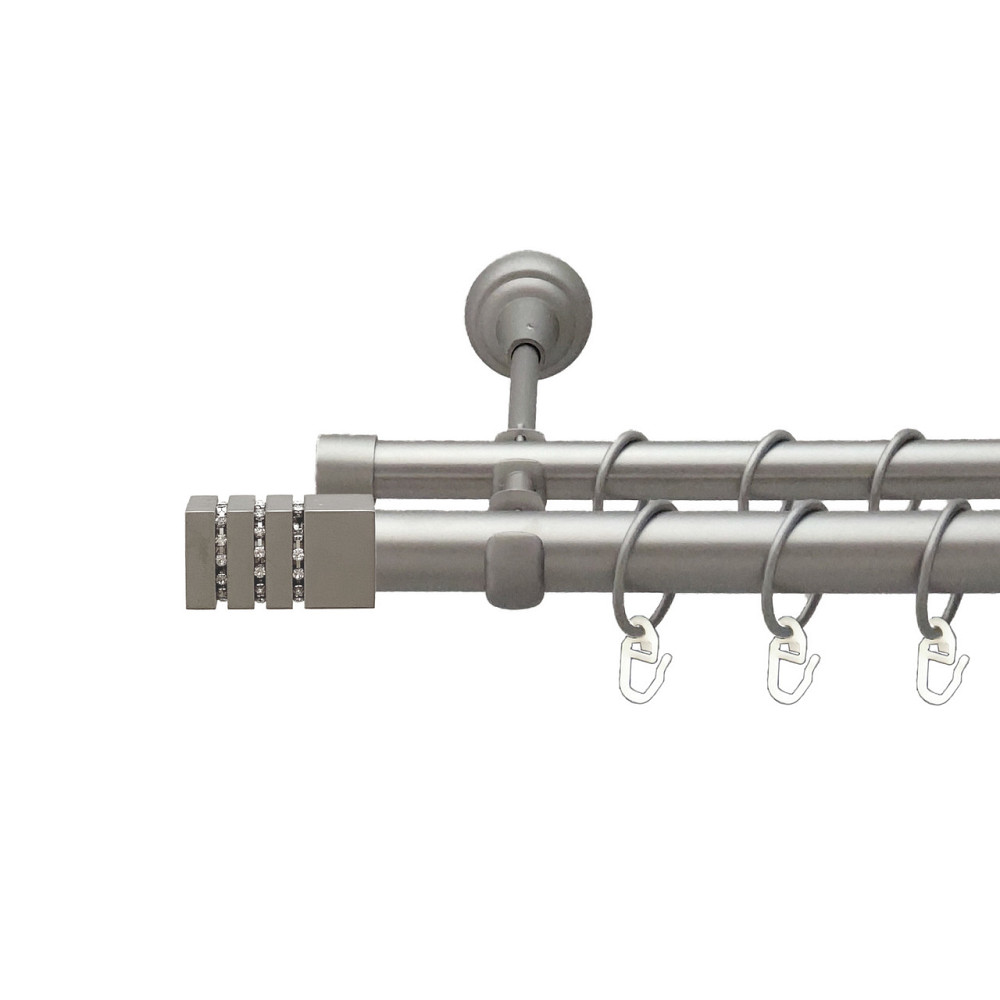 Карниз Orvit Ацтека металевий дворядний відкритий Сатин 25\19 мм 300 см (00-00011070) Львів - фото 1