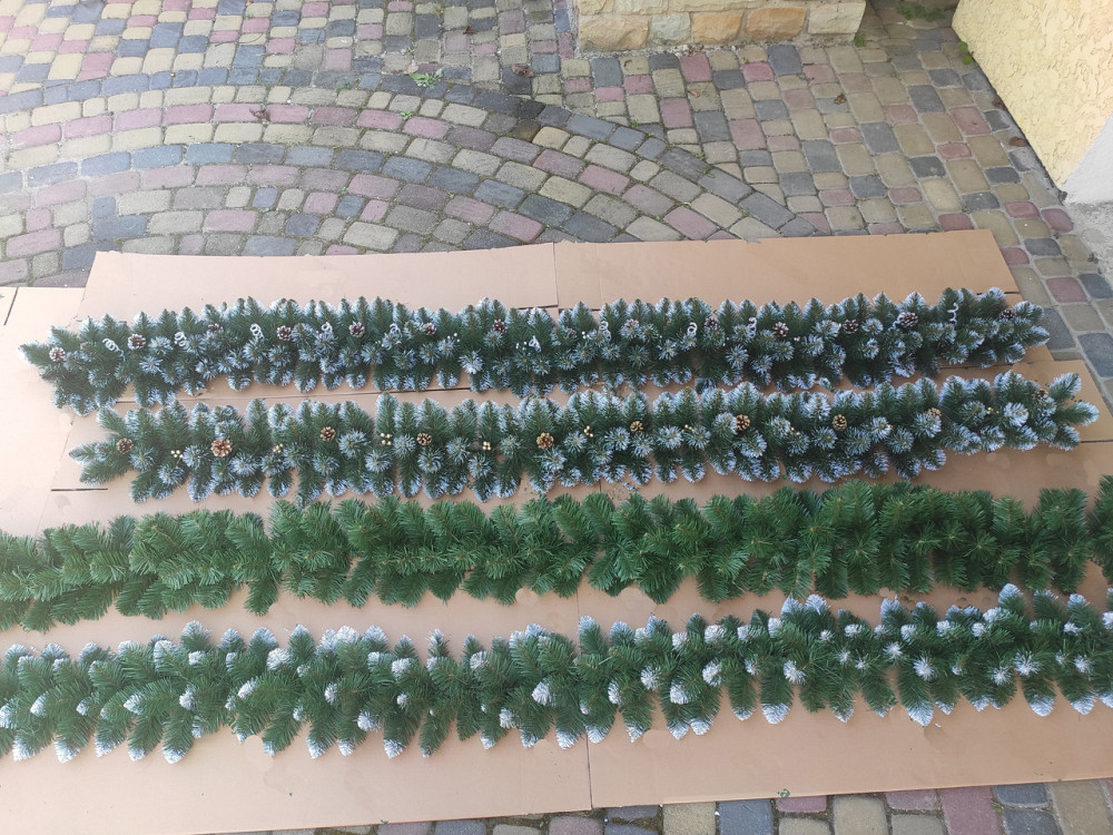 Гирлянда хвойная искусственная «Снежная Королева» 2.7 м декоративная елочная ветка Киев - изображение 6