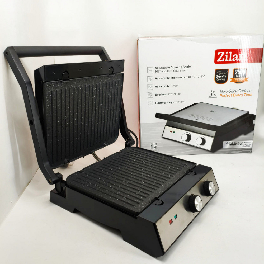 Электрический гриль с прижимом для сэндвичей, Гриль двухсторонний контактный, Грильница для стейков OY-72 Львов - изображение 9