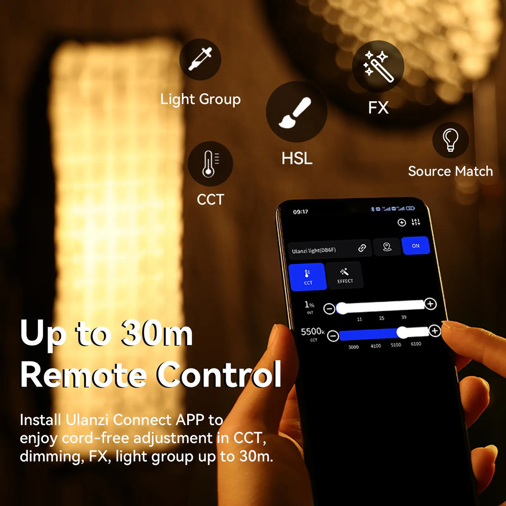 Відеосвітло Ulanzi Vijim 200W Bi-color  Video Light (L079CNA1 VL-200Bi) (без блока живлення) Київ - фото 10