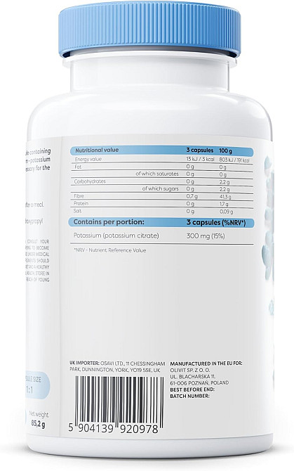Калій Osavi Potassium 300 мг 180 капсул Луцьк - фото 2