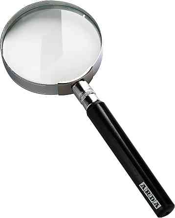 Лупа Arda Magnifying Glass 3x 50 мм скляна лінза хромована рамка ручна кишенькова Київ