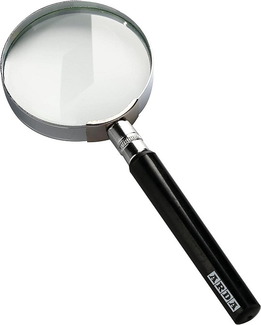 Лупа Arda Magnifying Glass 3x 50 мм стеклянная линза хромированная рамка ручная карманная Киев - изображение 1