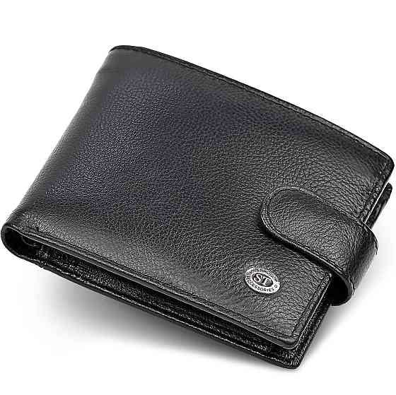 Класичне чоловіче портмоне з натуральної шкіри ST Leather ST102 Чорний Київ
