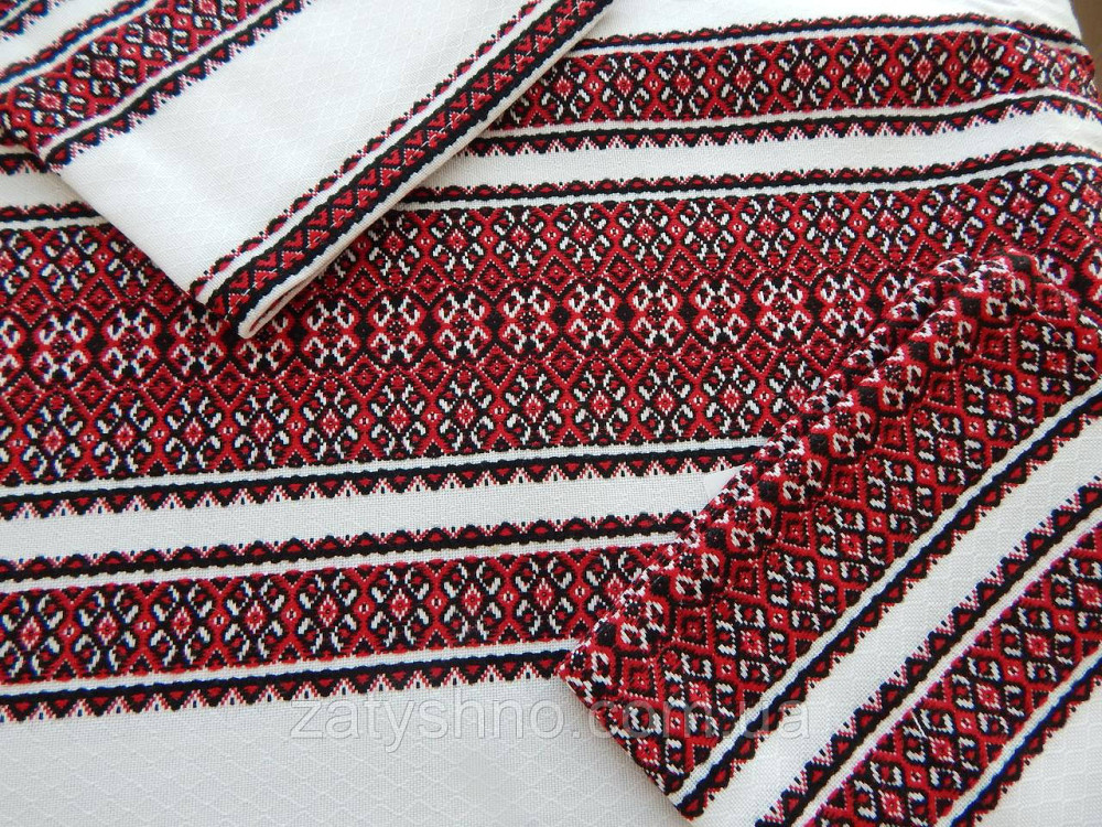 Червона скатертина вишита та 6 серветок червоних Київ - фото 6