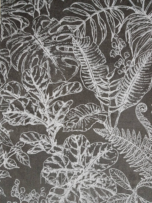 Ообои флізелінові eco Decoprint Essentials EE22548 різні тропічні листя білі на чорному Київ - фото 1