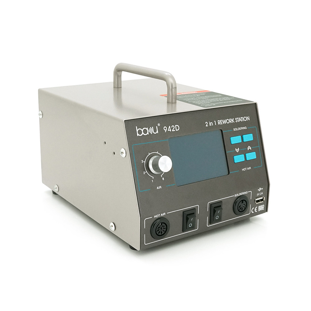 Паяльная станция BAKU BA-942D с цифровой индикацией на фен и на паяльник, DC:110-240V, 4A,700W, 5 кг Киев - изображение 3