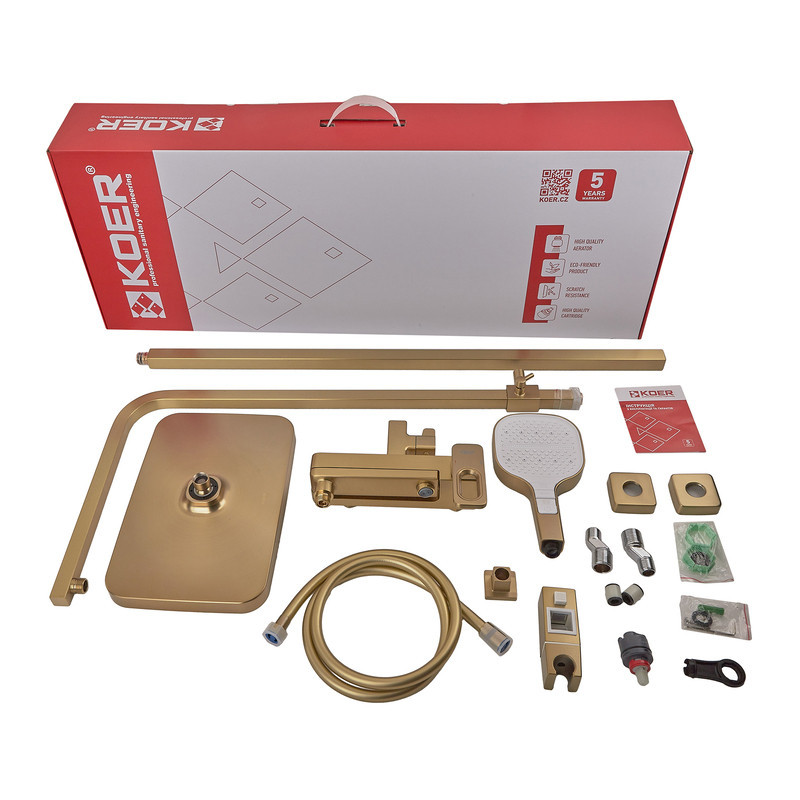Душова колона зі змішувачем KOER KB-56031-12 3 функціі (Колір матове золото) (KR5974)   ( 23944 ) Харків - фото 9