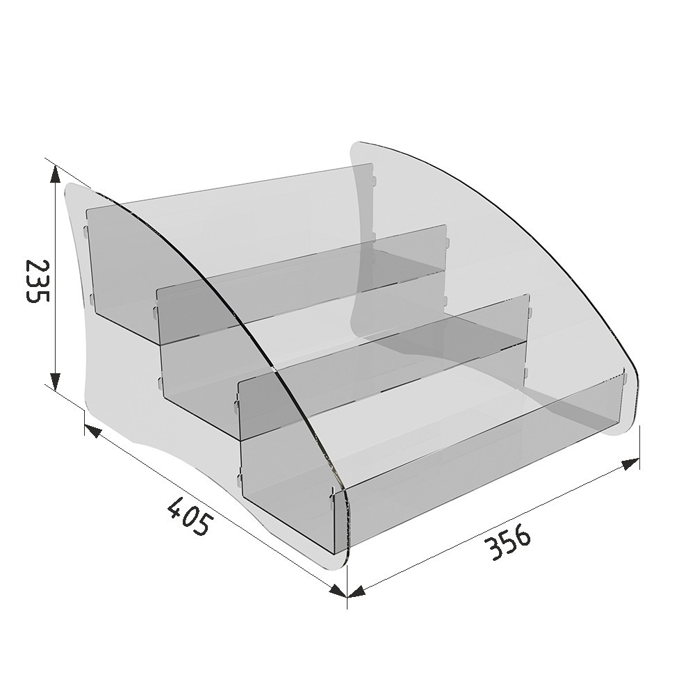 Товарная горка EKOSTAR на 3 ячейки из акрила 356х405х235 Киев - изображение 2