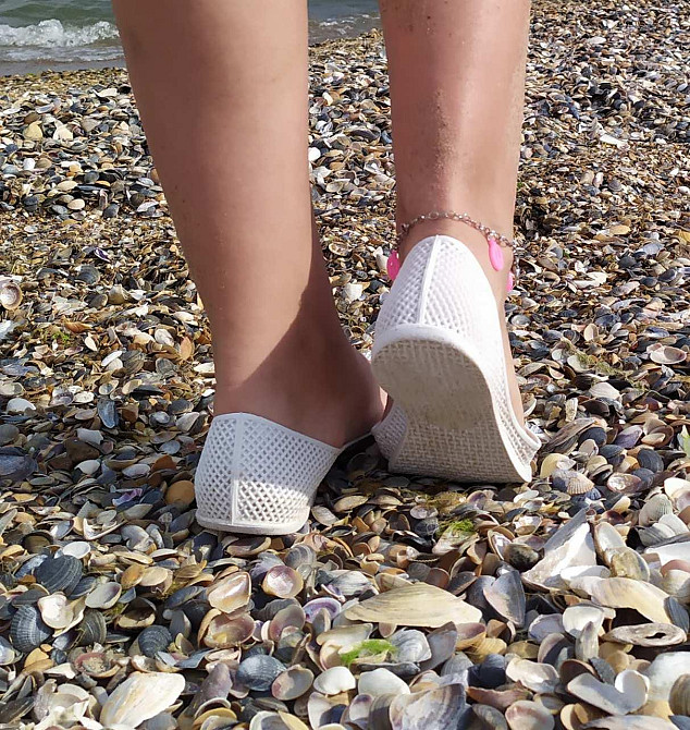 Жіночі балетки гумові білі для пляжних прогулянок ЄВА-тапочки літні щоденні Одеса - фото 18