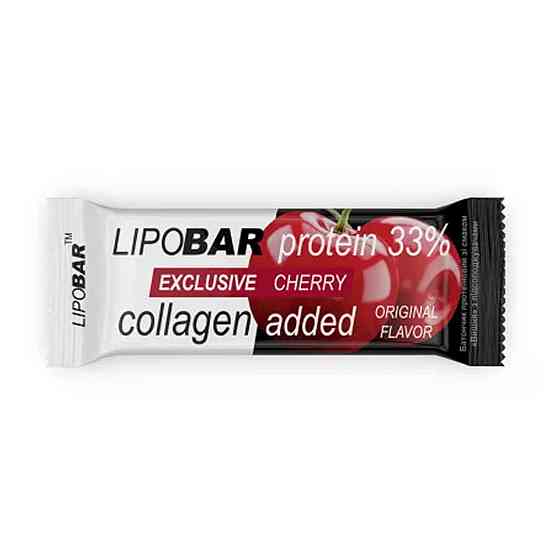 Батончик протеїновий із колагеном Lipobar Exclusive 50g вишня Київ