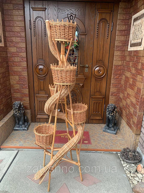 Підставка для квітів плетена на 5 вазонів Київ - фото 4