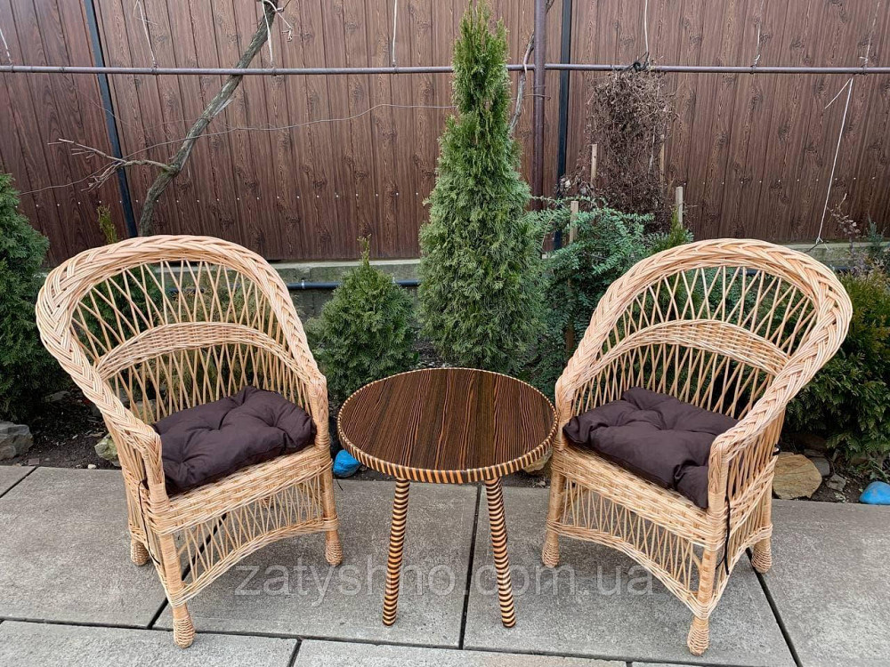 Плетеная мебель с подушками для сидений Киев - изображение 4