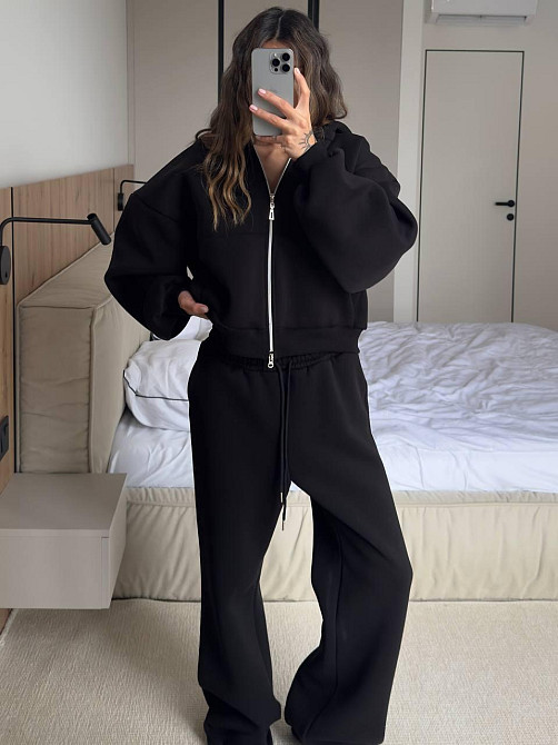 Жіночий теплий стильний костюм двійка турецька трьохнитка на флісі Одеса - фото 5