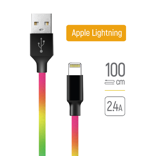 Кабель USB Lightning ColorWay CW-CBUL016-MC 2,4A 1м різнокольоровий Житомир