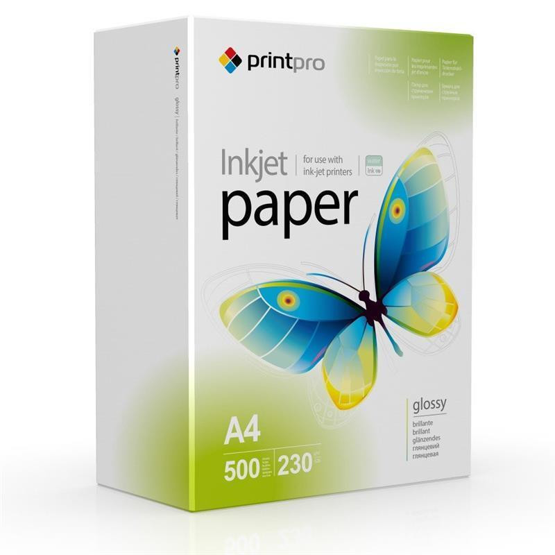 Фотопапір PrintPro глянсовий 230 г/м2 A4 500 л (PGE230500A4) A4 Харьков - изображение 1
