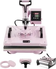 Сервер Prasa termotransferowa 5 w 1 - transferowa 30x38 cm do koszulek i kubków różowa maszyna transferu ciepła Київ