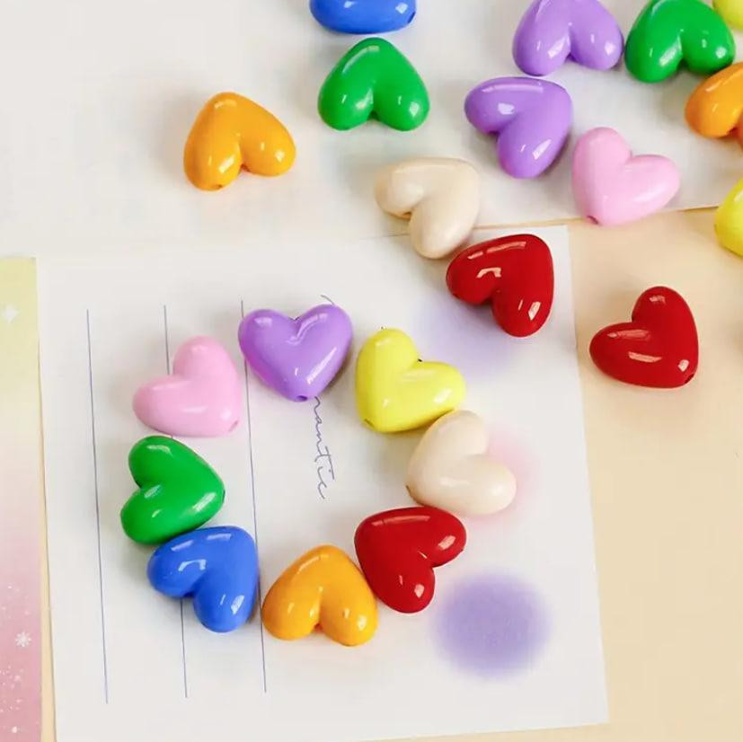 Акрилові бусини у формі серця 20 шт., 9x10.5 мм, для самостійного виготовлення прикрас, різні кольор Київ - фото 2