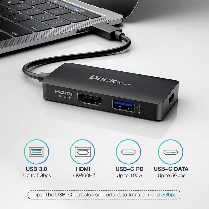 Концентратор USB Type-C Hub, DockTeck DD0006-DE, 3-in-1 Луцьк - фото 1