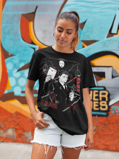 Футболка з аніме принтом Магічна битва оверсайз (S/M/L) Чорний AnimeJ0189 Дніпро - фото 4