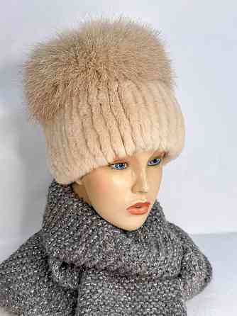 Меховая шапка женская кубанка Анжелика Бежевый Харьков