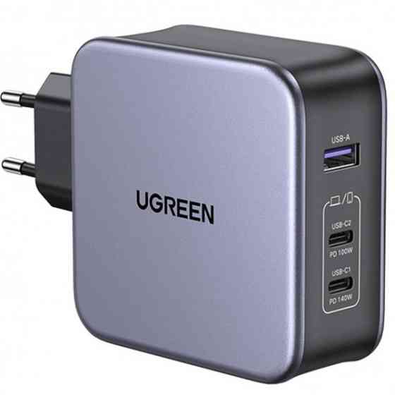 Зарядний пристрій 3xUSB 140W GaN (2хUSB-C+USB-A) CD289 with C to C Cable 1.5 м Gray Ugreen (90549) Київ