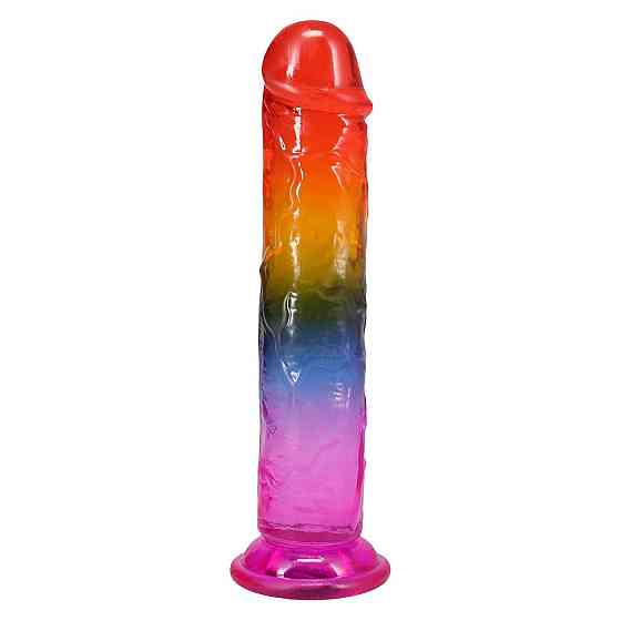 Дилдо Doc Johnson Crystal Jellies - 7.5 Inch Dong - Rainbow Sex Aura Киев