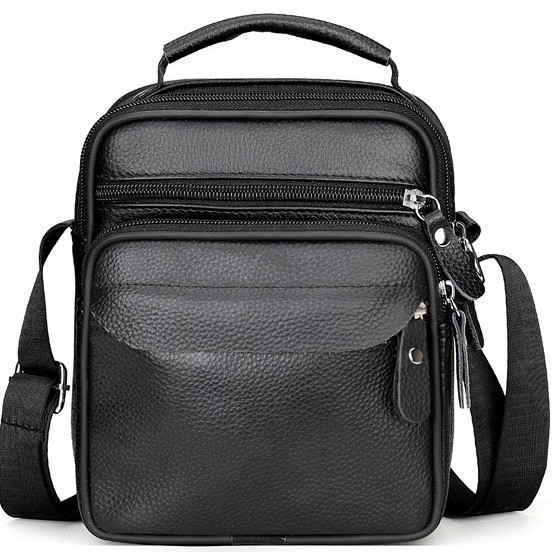 Чоловіча шкіряна барсетка через плече Bexhill чорна Київ - фото 3