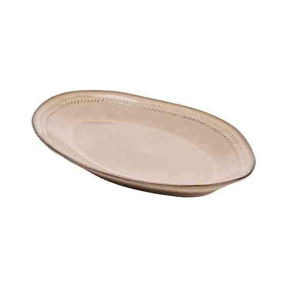 Блюдо сервірувальне овальне 33.5х23 см порцелянаове, бежеве HP23380 Коломия